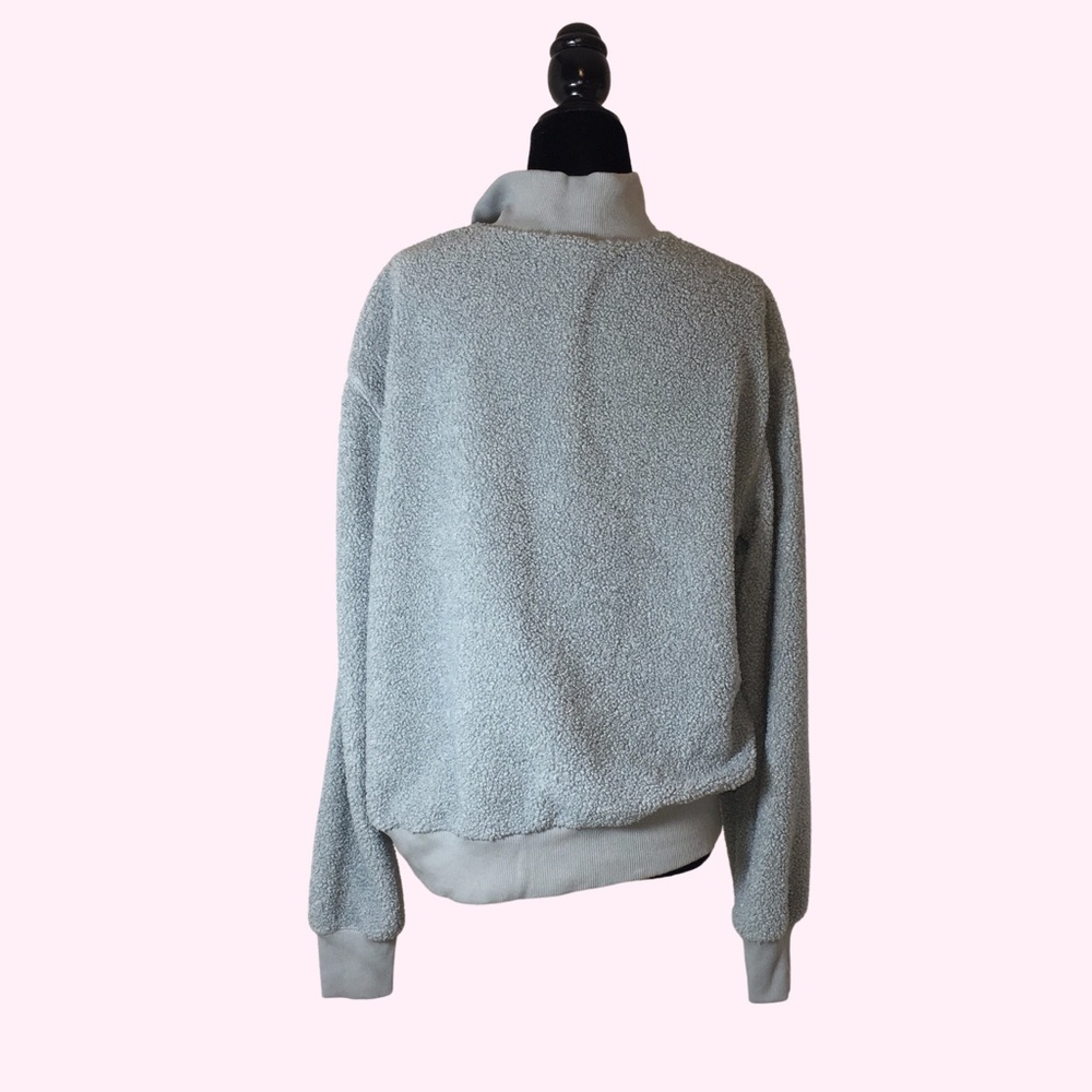 TopShop Grey Fluffy Funnel Half Zip Sweater - Picture 7 of 9